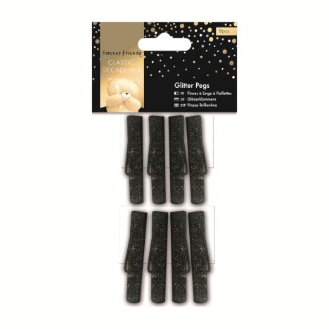 Classic Decadence Forever Friends Black Glitter Pegs